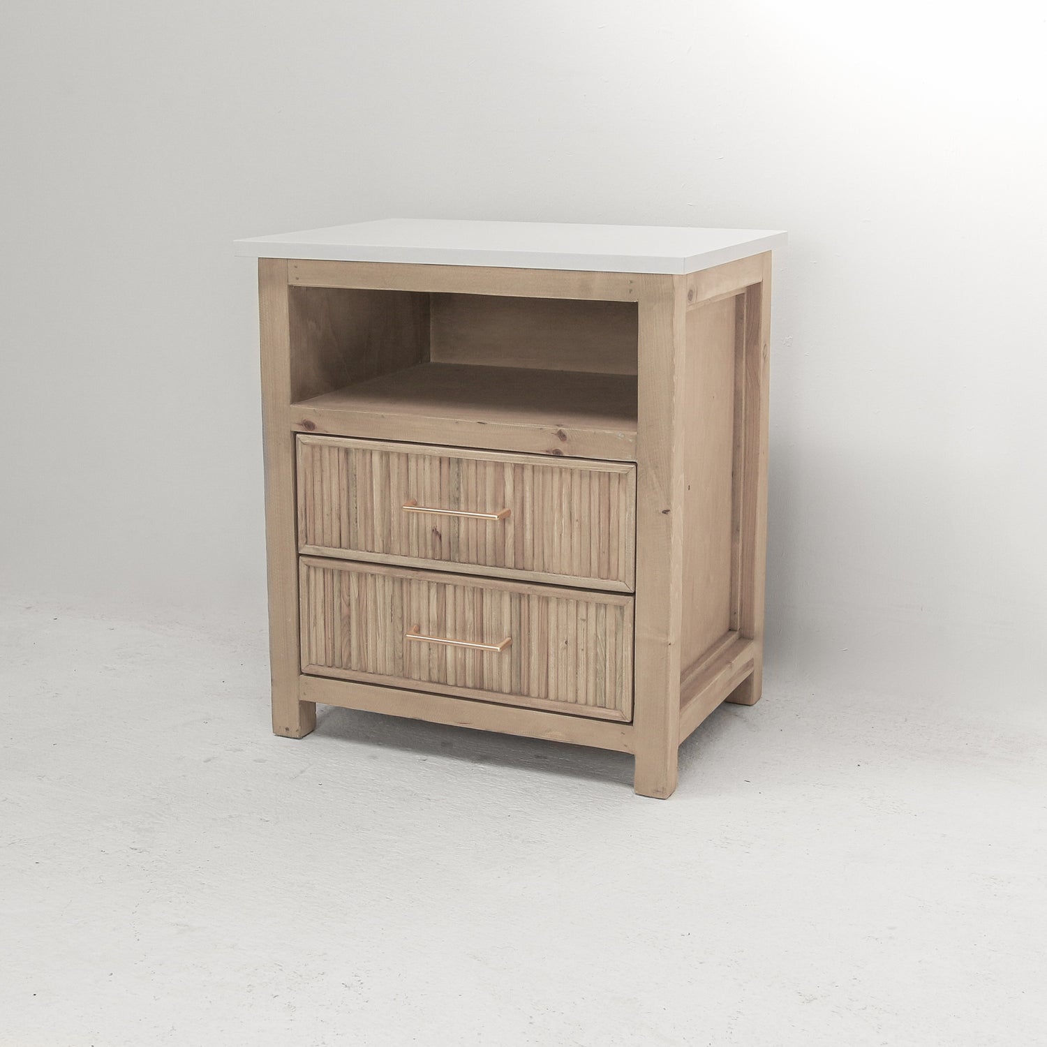 Lake Turkana Pedestal - 2 Drawer ( White MDF Top )