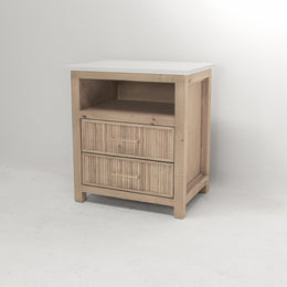 Lake Turkana Pedestal - 2 Drawer ( White MDF Top )