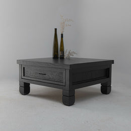 Gambia Coffee Table - 2 Drawer Black