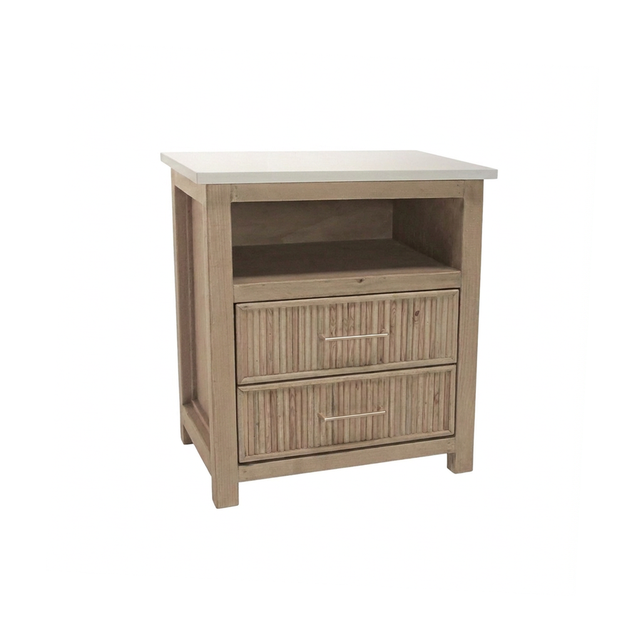 Lake Turkana Pedestal - 2 Drawer ( White MDF Top )