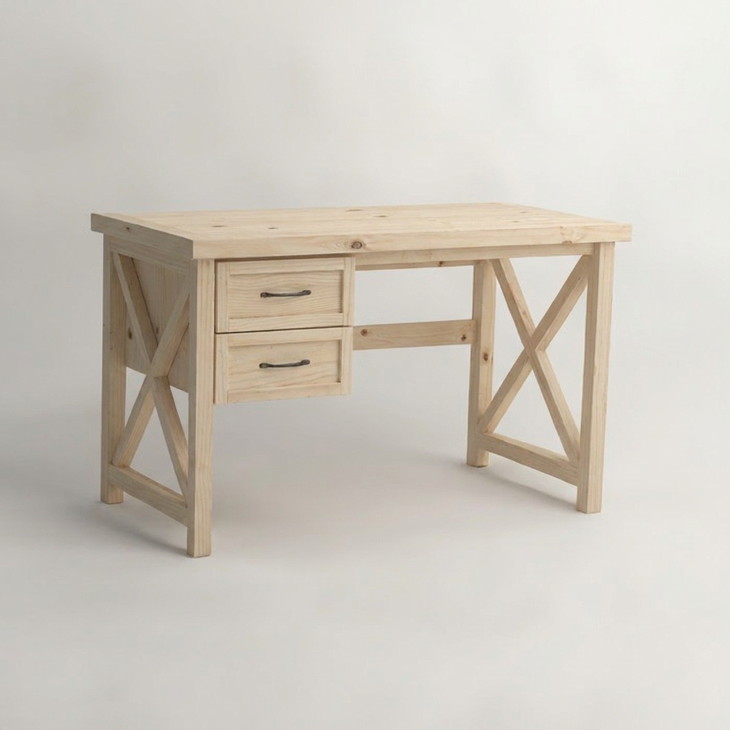 Wooden Desk - Cross River Desk 2 Drawer
