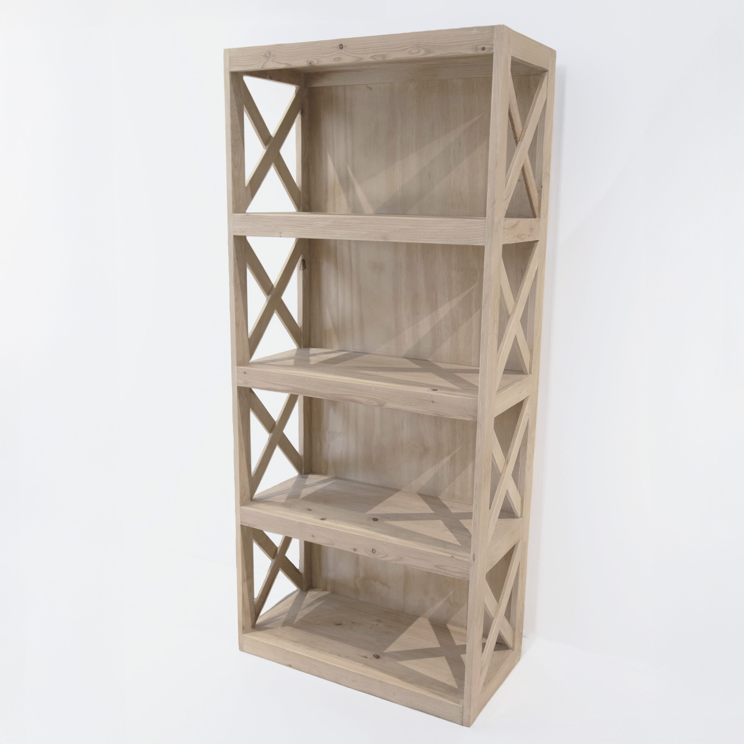 Large wooden bookshelf with 4 shelves