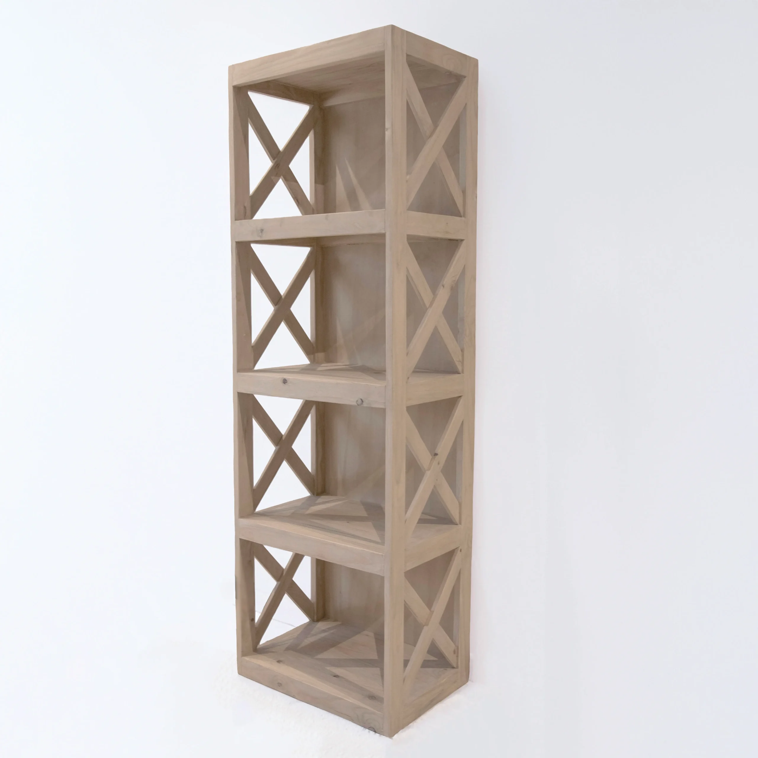 Medium wooden bookshelf with 4 shelves