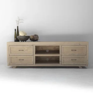 Wooden Tv unit with 4 drawers